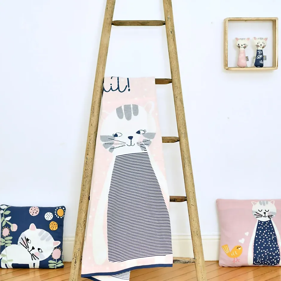 Sevira Kids Couverture en coton bio Gots Chaton Clearance