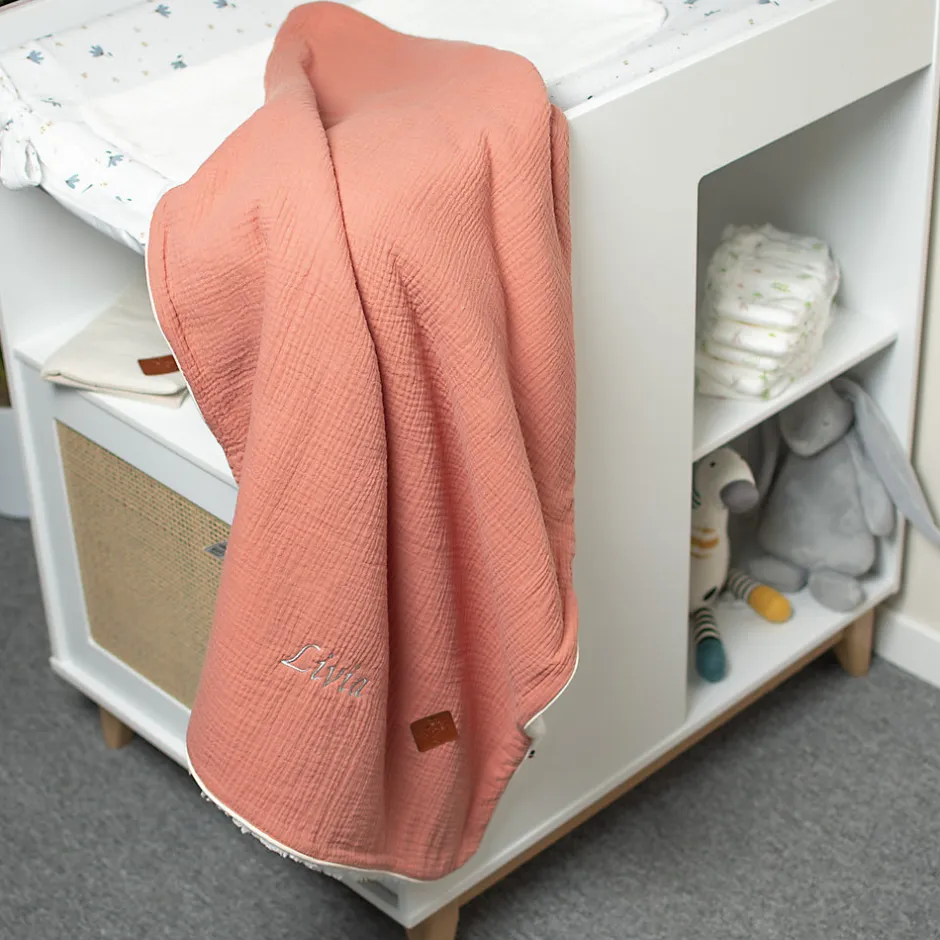 Sevira Kids Couverture en gaze de coton et sherpa Jeanne