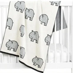 Sevira Kids Couverture plaid en coton bio HIPPO