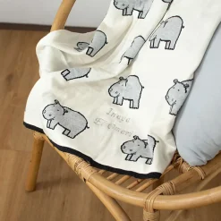 Sevira Kids Couverture plaid en coton bio HIPPO