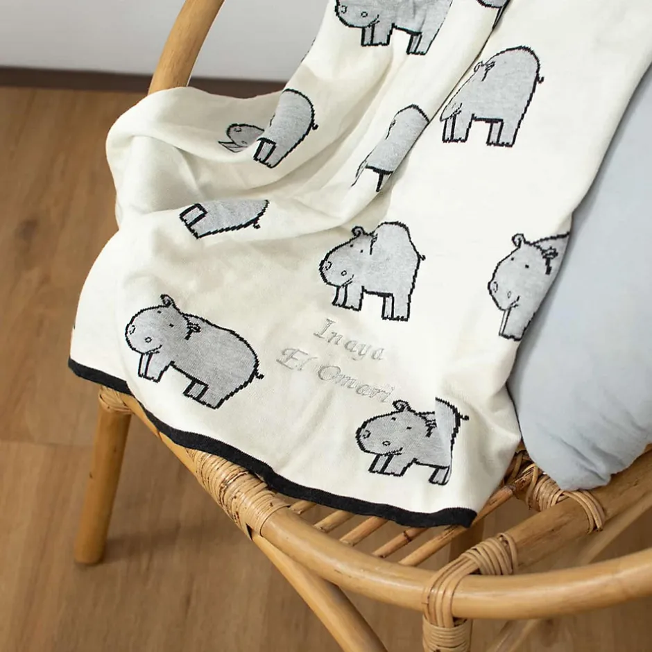 Sevira Kids Couverture plaid en coton bio HIPPO