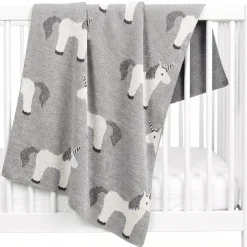 Sevira Kids Couverture pour bébé en coton bio LICORNE