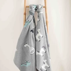 Sevira Kids Couverture pour bébé en coton bio LICORNE