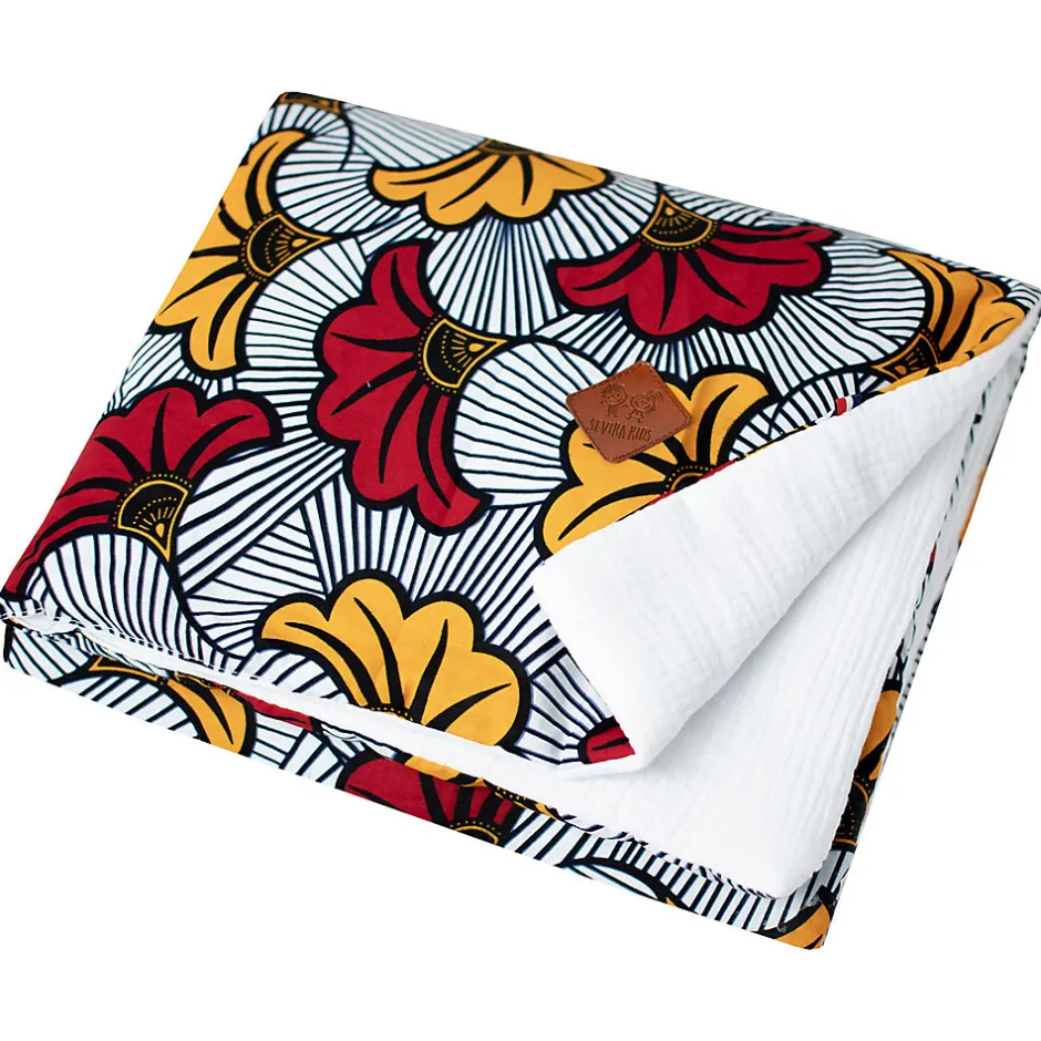 Sevira Kids Couverture réversible Wax Fleurs de mariage