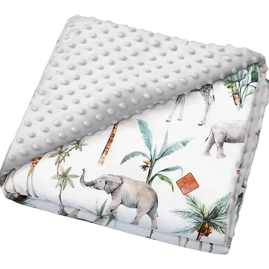 Sevira Kids Couverture réversible en minky Safari Online