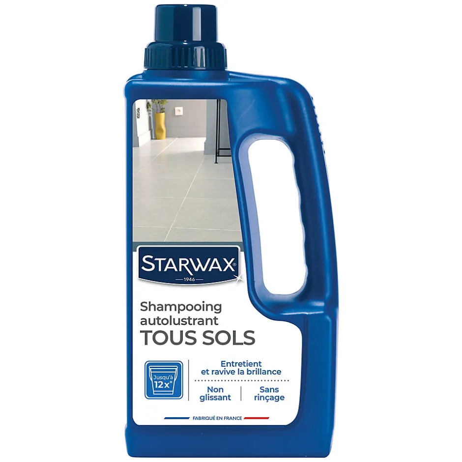 Starwax Shampoing autolustrant 2 en 1 tous sols intérieurs 1L