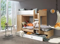 Abiks Meble SMART 2 Lit superposé 254/165/94 (Artisan/blanc)