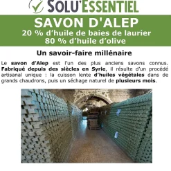 Tout Pour Les Nuisibles Solu Essentiel - Savon d Alep - 20% huile de baies de laurier - 80% huile d olive - Savon de 200g - lot de 5 Clearance