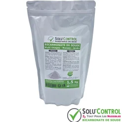 Tout Pour Les Nuisibles SOLU'CONTROL - 1,5 Kg de Bicarbonate de Soude Multi Usages, Maison et Jardin, 100% Naturel, Sachet Zip refermable