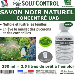Tout Pour Les Nuisibles SOLU'CONTROL - Savon Noir Concentré 250ml - Enlève miellat pucerons cochenilles