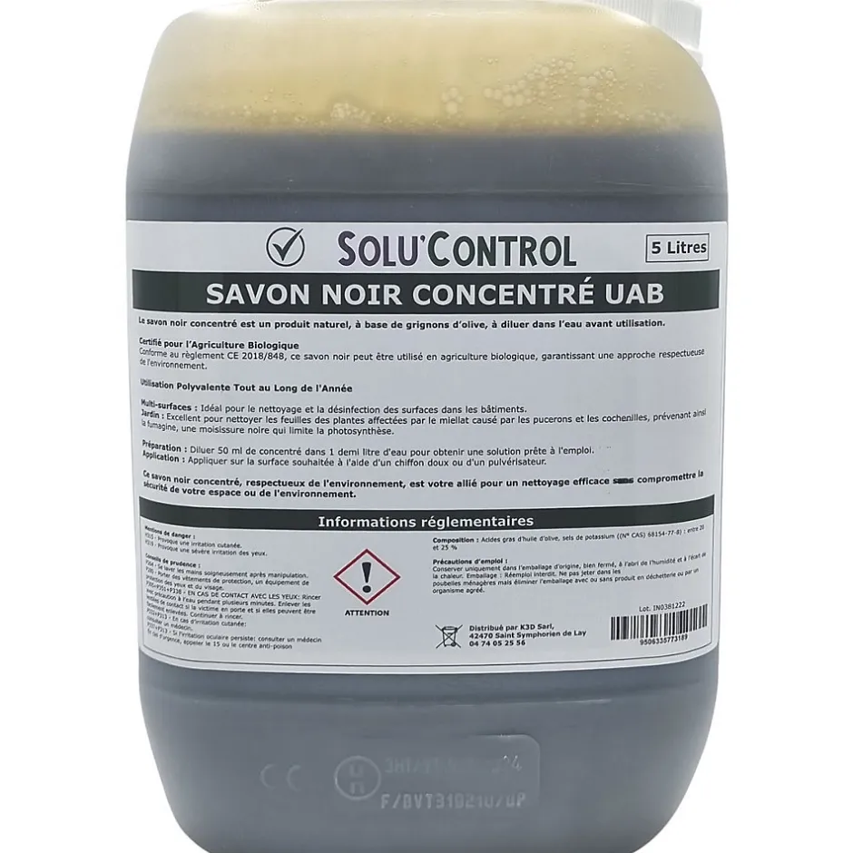 Tout Pour Les Nuisibles SOLU'CONTROL - Savon Noir Naturel Concentré, 5L, Nettoyant, enlève le miellat et les pucerons Online
