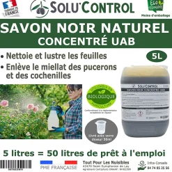 Tout Pour Les Nuisibles SOLU'CONTROL - Savon Noir Naturel Concentré, 5L, Nettoyant, enlève le miellat et les pucerons Online