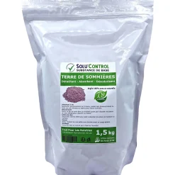 Tout Pour Les Nuisibles SOLU'CONTROL - Terre de Sommières 1,5 kg - Détachant Naturel et Absorbant - Élimine les Odeurs d'Urine, Litière de Chat, Tapis