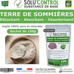 Tout Pour Les Nuisibles SOLU'CONTROL - Terre de Sommières 100g - Détachant Naturel et Absorbant - Élimine les Odeurs d'Urine, Litière de Chat, Tapis Clearance
