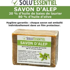 Tout Pour Les Nuisibles SoluEssentiel - Savon Alep huile de baies de laurier - huile dolive - Fabrication traditionnelle syrienne -savon de 200g- lot de 3 Clearance