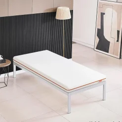 Monmobilierdesign Sommier à Lattes Avec Pieds En Acier Robuste 90x200 Cm Blanc Sale
