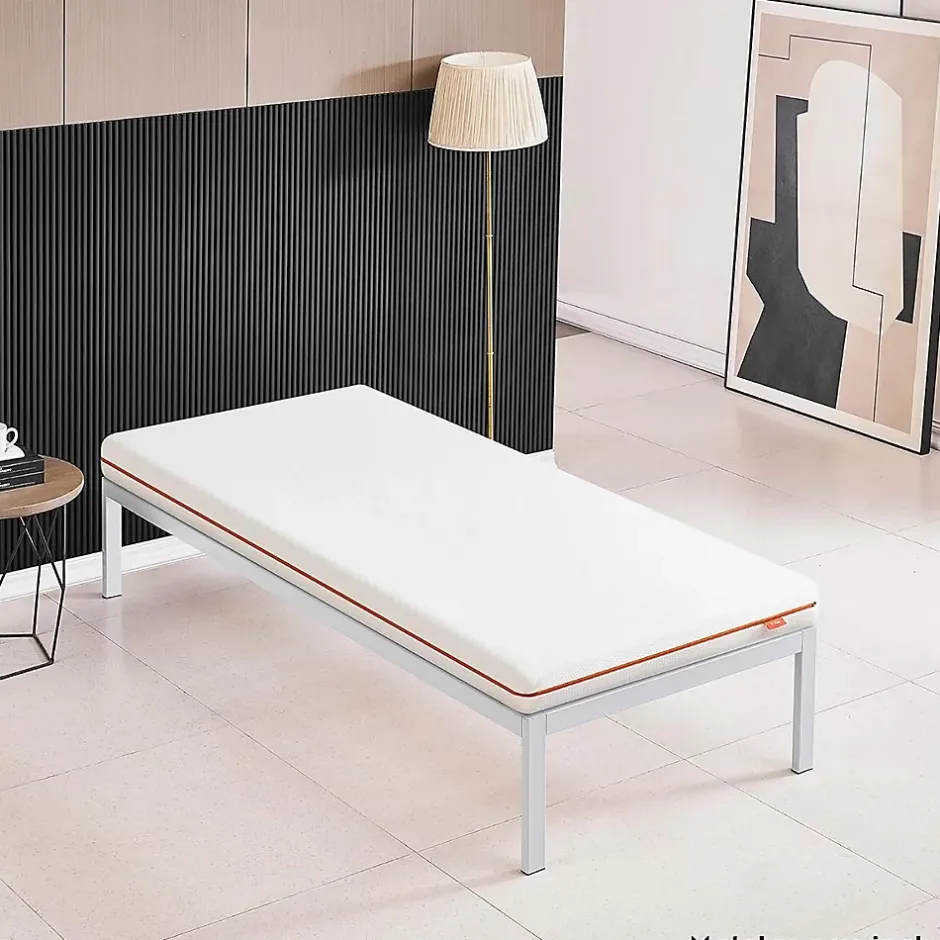 Monmobilierdesign Sommier à Lattes Avec Pieds En Acier Robuste 90x200 Cm Blanc Sale