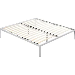 Monmobilierdesign Sommier à Lattes Avec Pieds En Acier Robuste 160x200 Cm Blanc Online