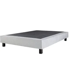 Juanio Sommier à lattes avec pieds CELY, tapissier en bois massif couleur gris -longueur 190 x largeur 140 cm