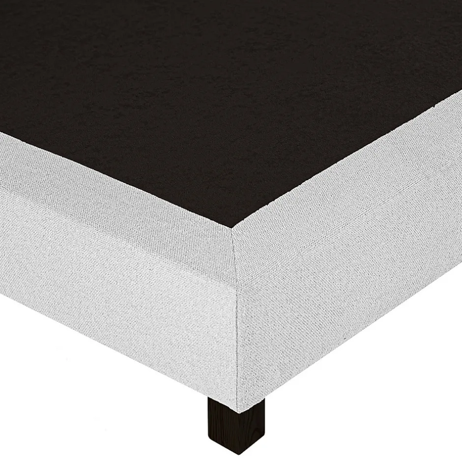 Juanio Sommier à lattes avec pieds CELY, tapissier en bois massif couleur gris-longueur 200 x largeur 160 cm