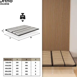 Monmobilierdesign Sommier à Lattes En Acier Avec Bande Stabilisatrice Noir 160x200 Cm Sans Pieds Online