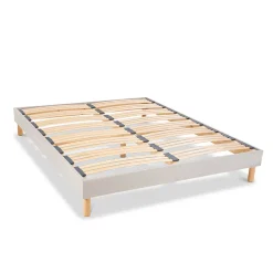 Bellecour Sommier à lattes en bois Capitole 90x190 cm Coloris Gris clair Livré en kit