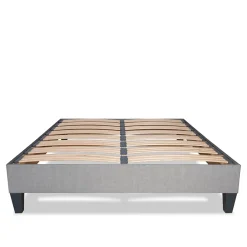 Olympe Literie Sommier à lattes en bois Ergostar 140x190 cm Coloris Gris clair Livré en kit Hot