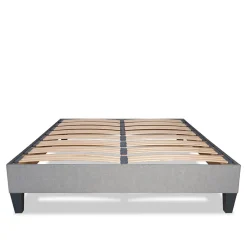 Olympe Literie Sommier à lattes en bois Ergostar 160x200 cm Coloris Gris clair Livré en kit