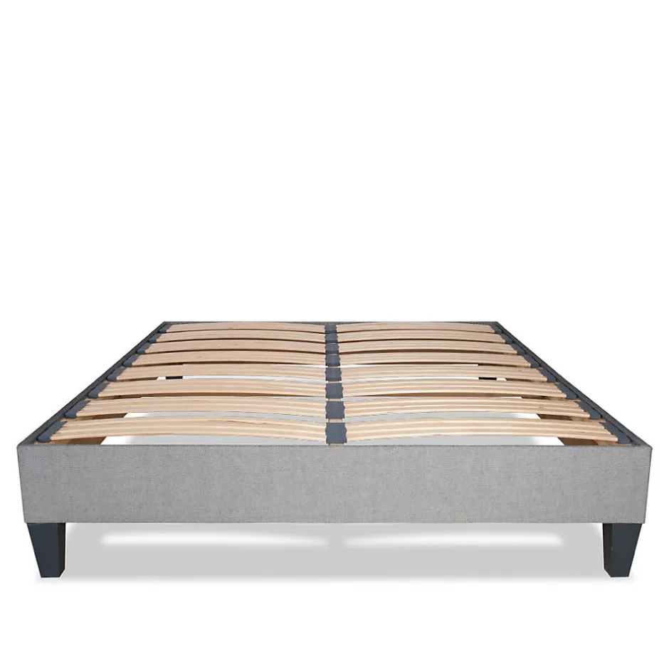 Olympe Literie Sommier à lattes en bois Ergostar 160x200 cm Coloris Gris clair Livré en kit