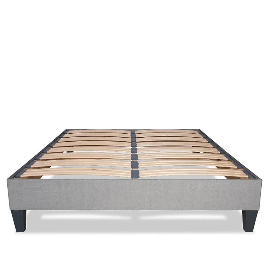 Olympe Literie Sommier à lattes en bois Ergostar 140x200 cm Coloris Gris clair Livré en kit Sale