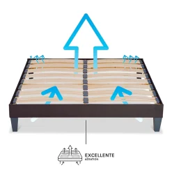 Olympe Literie Sommier à lattes en bois Kit15 160x200 cm Coloris Gris anthracite Livré en kit Clearance