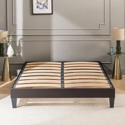 Olympe Literie Sommier à lattes en bois Kit15 180x200 cm Coloris Gris anthracite Livré en kit
