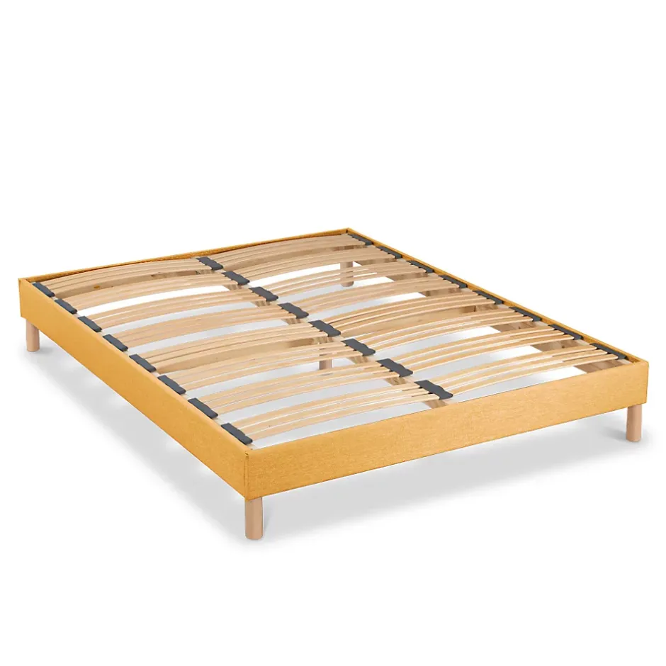 Bellecour Sommier à lattes en bois Lumière 140x190 cm Coloris Jaune Livré en kit Outlet