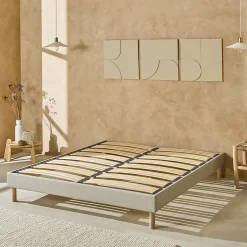 Nuit De Coton Sommier à lattes en bois Lino 160x200 cm Coloris Beige Livré en kit Clearance