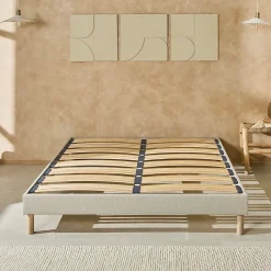 Nuit De Coton Sommier à lattes en bois Lino 140x190 cm Coloris Beige Livré en kit Online