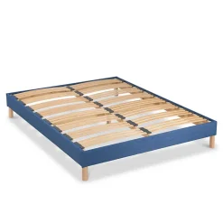 Bellecour Sommier à lattes en bois Lumière 140x190 cm Coloris Bleu marine Livré en kit Online