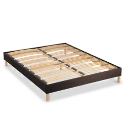 Bellecour Sommier à lattes en bois Lumière 140x190 cm Coloris Marron Livré en kit