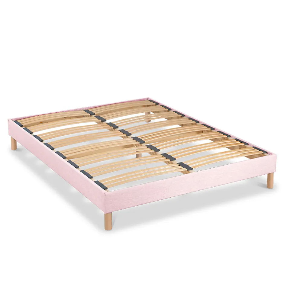 Bellecour Sommier à lattes en bois Lumière 180x200 cm Coloris Rose Livré en kit