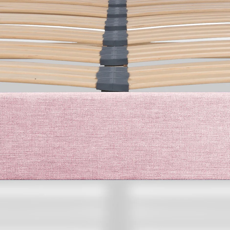 Bellecour Sommier à lattes en bois Lumière 180x200 cm Coloris Rose Livré en kit