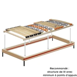 Monmobilierdesign Sommier à Lattes Ergonomique En Bois Avec Plots De Soutien 7 Zones De Confort 120x200 Cm Clearance