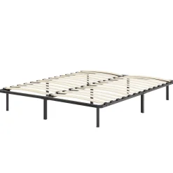 Monmobilierdesign Sommier à Lattes Robuste Avec Pieds En Acier - Montage Facile - 180x200 Cm Noir