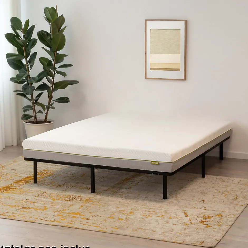 Monmobilierdesign Sommier à Lattes Robuste Avec Pieds En Acier - Montage Facile - 180x200 Cm Noir