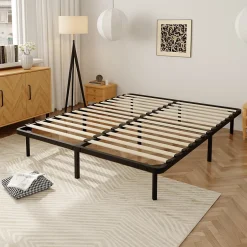 Teeno Sommier à Lattes sur Pieds,7 Pieds Inclus, Lit 2x14 Latte,160x200 CM
