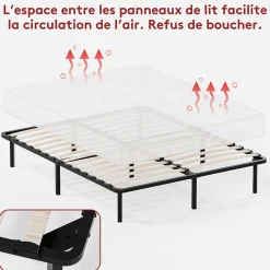 Teeno Sommier à Lattes sur Pieds, Lit 2x13 Lattes,7 Pieds Inclus,140x190CM Dewinner