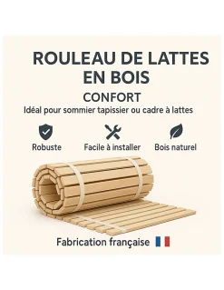 By Sommiflex. SOMMIER à LATTES 140x200 ou 140x190 SOMMIER à LATTES sur ROULEAU LATTES pour L Sale