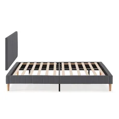 Vs Venta-Stock Sommier + tête de lit Eris 140x190 cm Gris foncé New