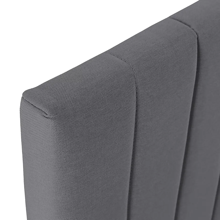 Vs Venta-Stock Sommier + tête de lit Eris 140x190 cm Gris foncé New