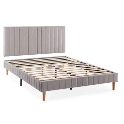 Vs Venta-Stock Sommier + tête de lit Eris 140x190 cm Gris clair