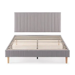 Vs Venta-Stock Sommier + tête de lit Eris 140x190 cm Gris clair