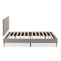 Vs Venta-Stock Sommier + tête de lit Eris 140x190 cm Gris clair